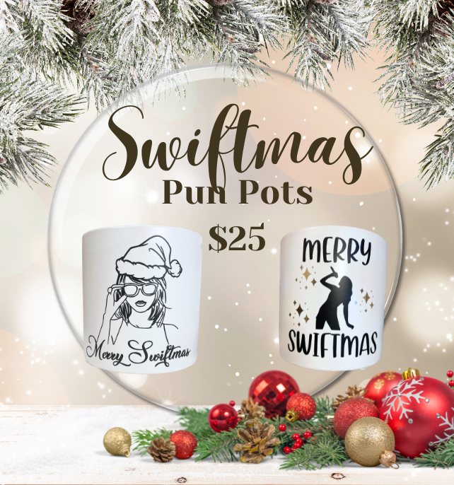 *NEW* Merry Swiftmas Planter- Bejeweled