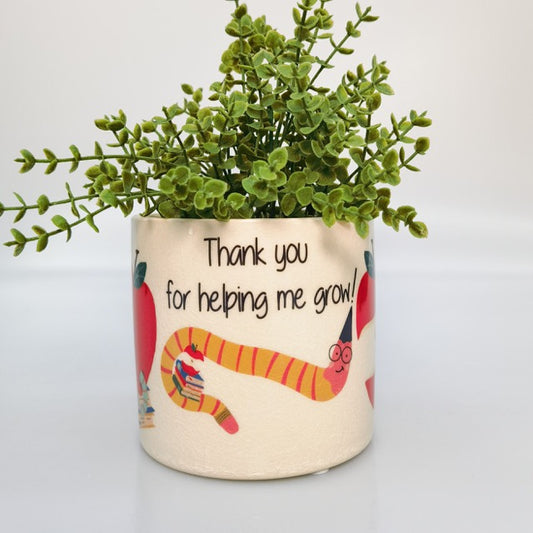 * NEW *   Thank You Bookworm Planter -Teacher Present End of Year Gift