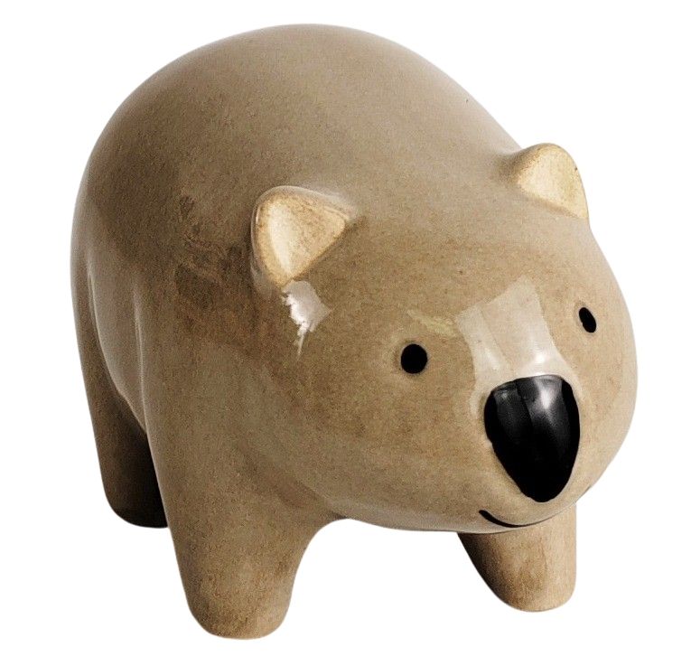 CERAMIC WOMBAT that sits on the edge of your pot plant