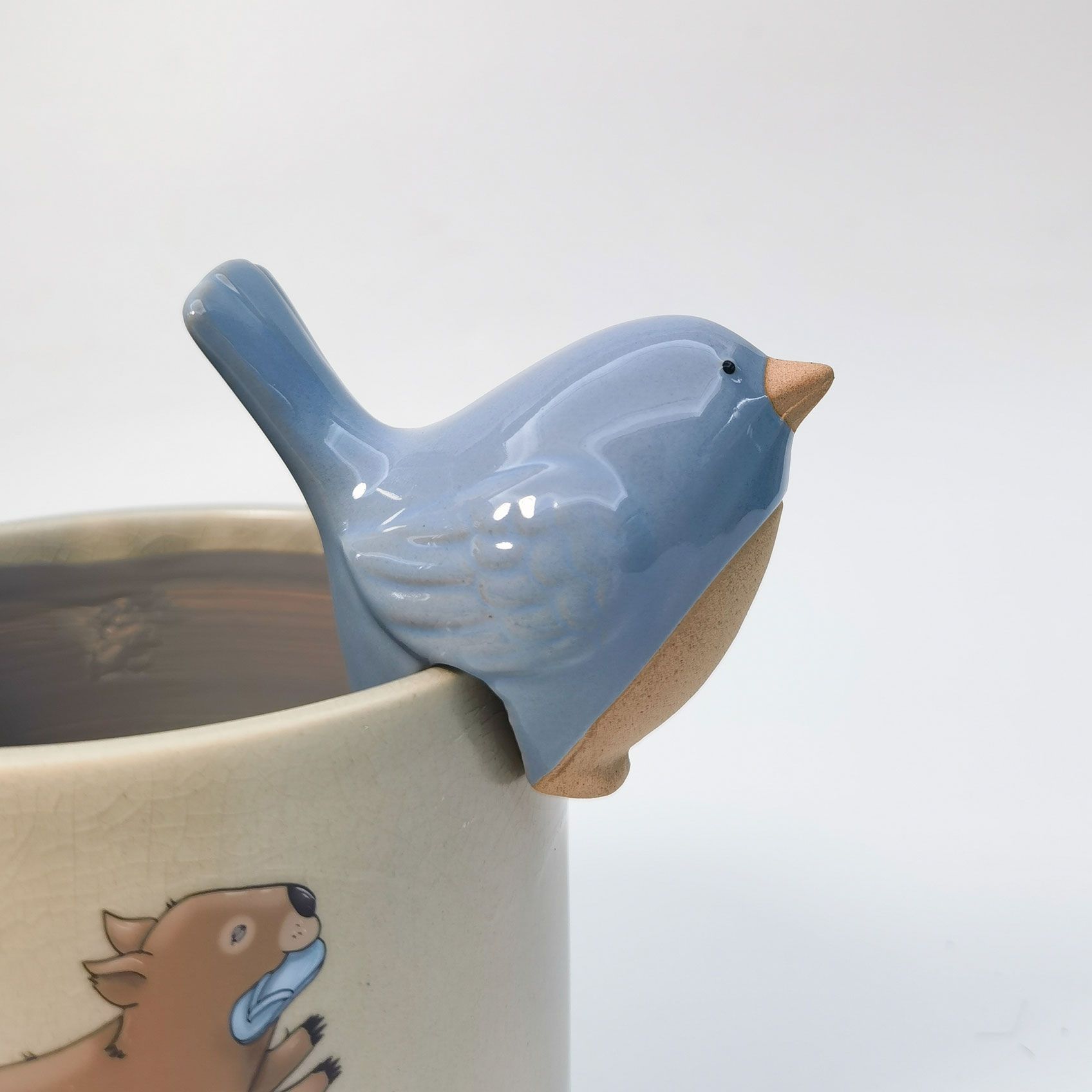 blue ceramic pot hanger