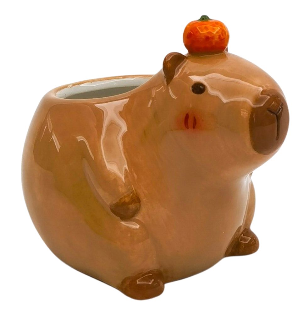 small ceramic capybara plant pot