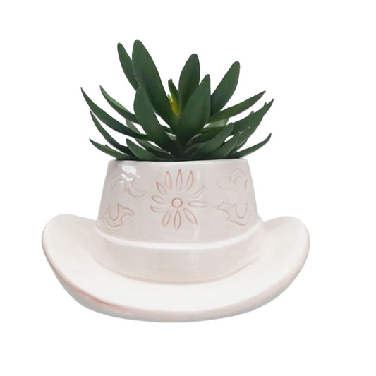 *NEW* Cowboy Hat Planter Pink