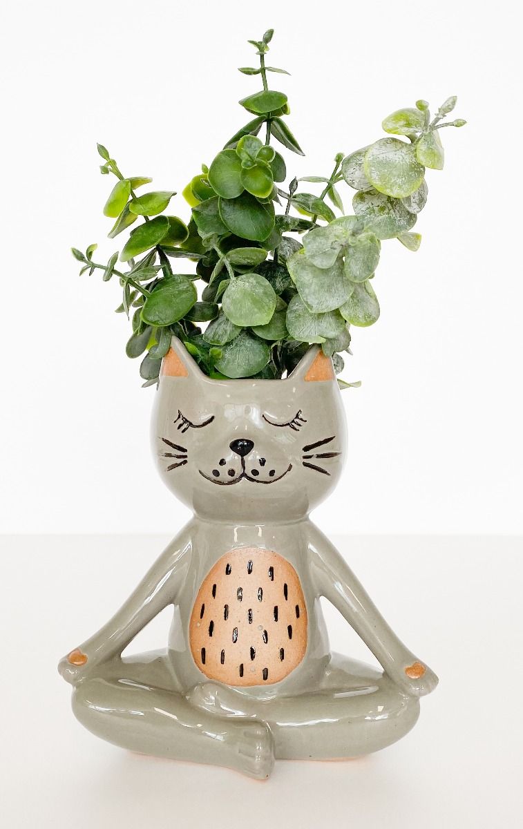 Yoga Kitty Planter