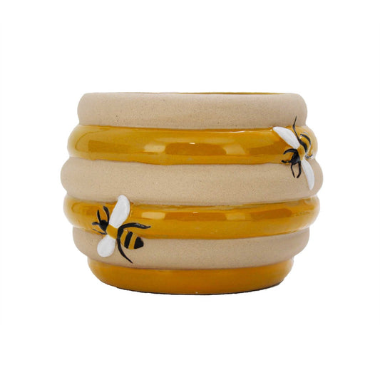 ceramic planter with bee designs