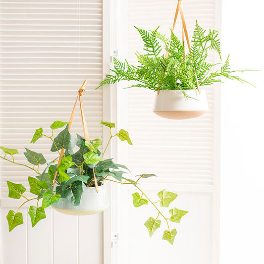 hanging dolomite planters white and sage koch and co, FUN plant pots, gifts for plant lovers, gifts for gardeners, funny plant pots, novelty plant pots, indoor plant pot,garden pots in Brisbane, plant pots Brisbane, plant pots near me, indoor planter pot, pot planter, indoor plant pots Brisbane, interesting plant pot, 