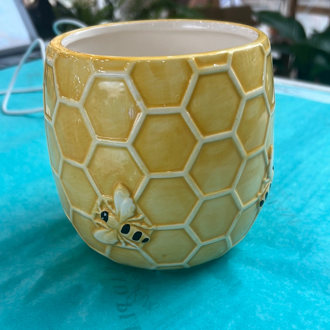 Bee Hive Planter Yellow Small