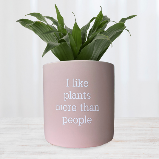 funny planter 'I like plants more than people' 
