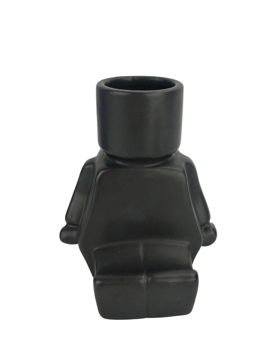 *SALE* Sitting Block Man Planter Black