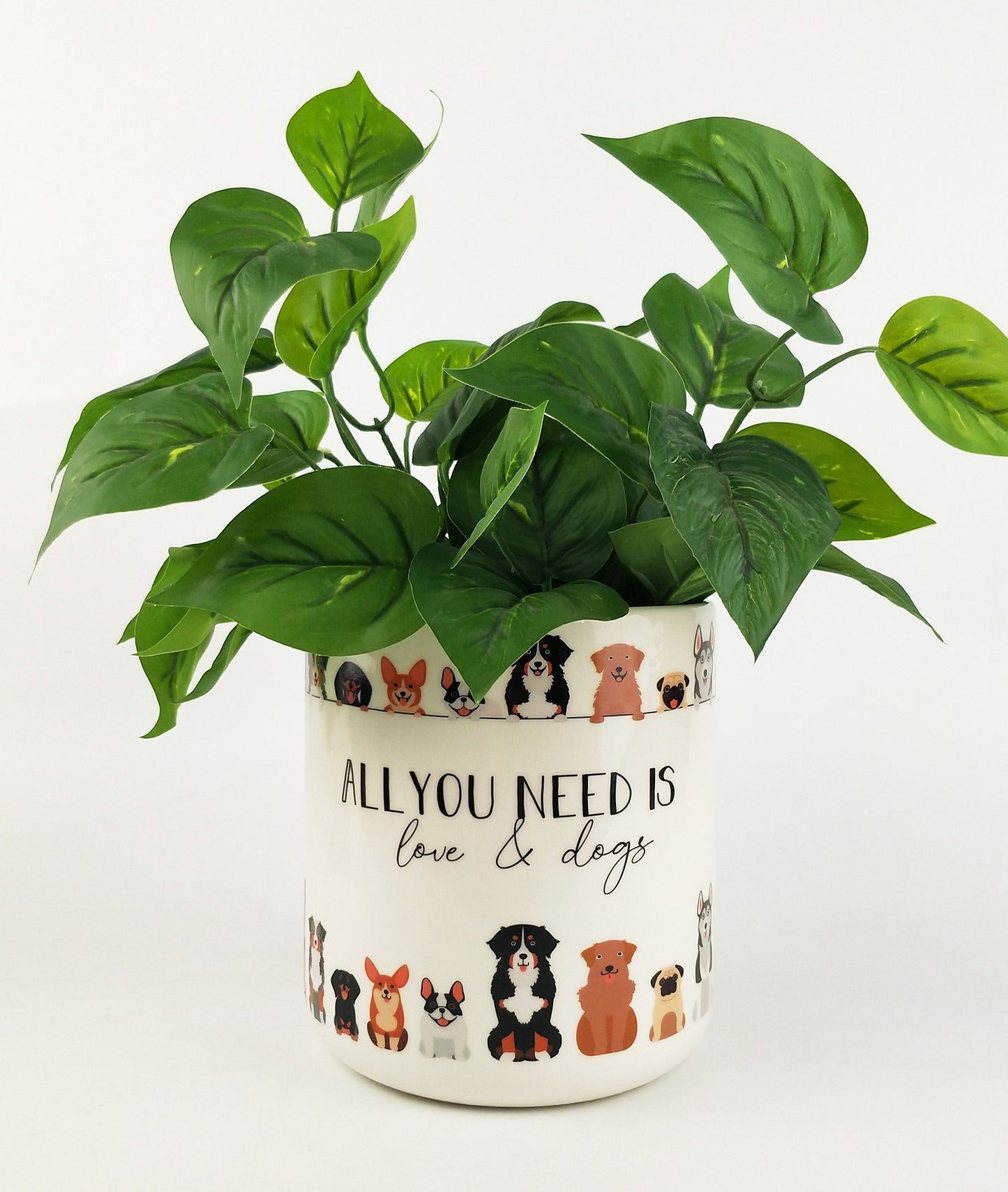 Quirky Dog Planter- All you need is love and dogs