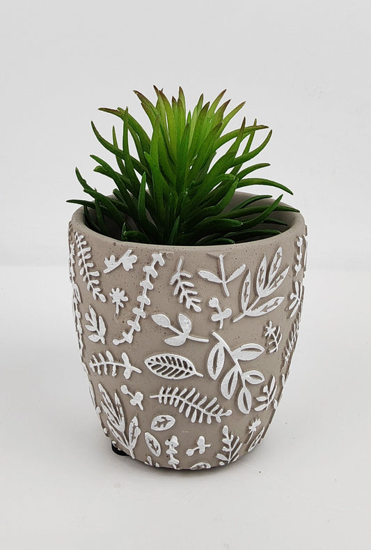 *SALE* Josie Floral Planter Grey & White