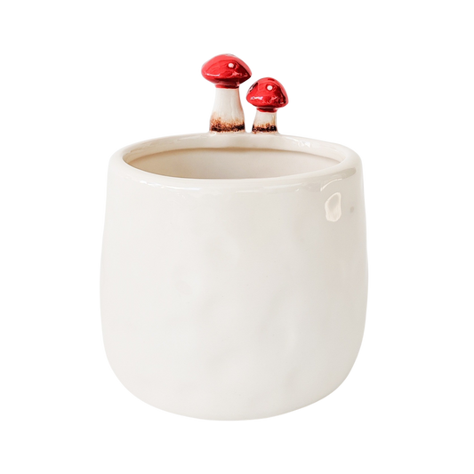 *NEW* Toadstool Planter White