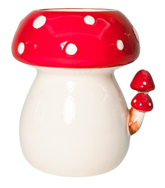 *NEW* Toadstool with toadstools Planter White