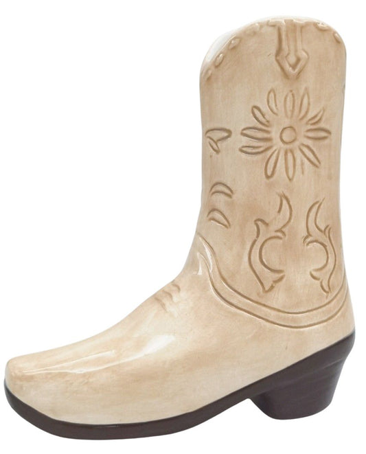 *NEW* Cowboy Boots Vase Tan