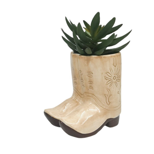 *NEW* Cowboy Boots Planter Tan