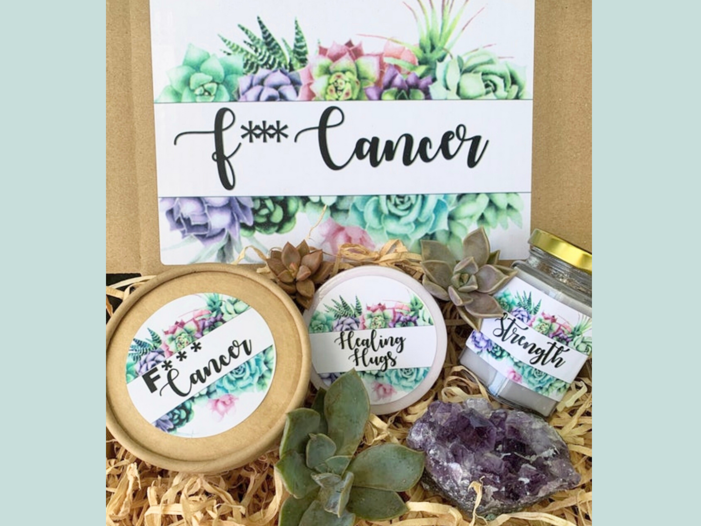 F*** Cancer Care Package, Surgery Gift box, Personalised Plant Gift